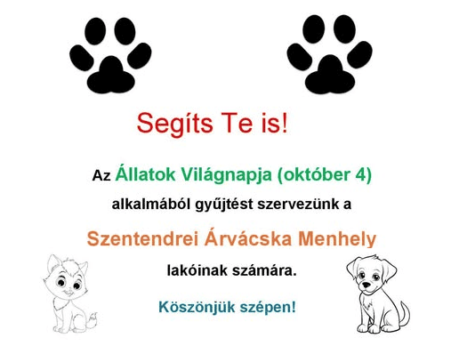 Menhely adomány gyűjtés